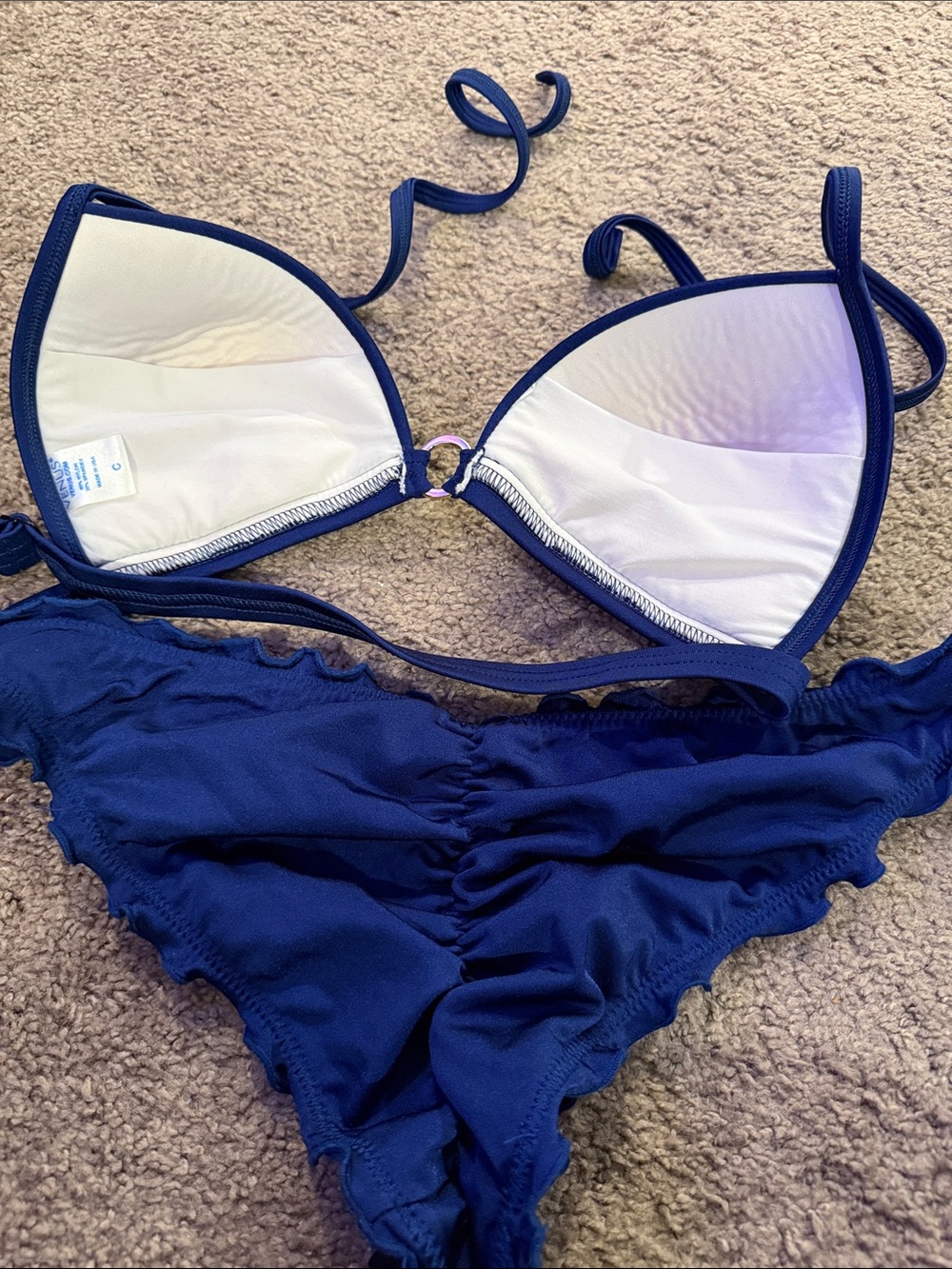 VENUS Navy Blue Ruffle Bikini Set - Picture 4 of 4